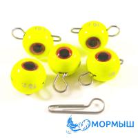 Груз Мормыш Чебурашка разборная желтая 18gr 10шт