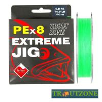Шнур Trout Zone PEx8 Extreme Jig 150m fluo green #1.2 25lb 11.2kg
