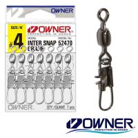 Вертлюжки с застежкой Owner 52470 Inter Snap Crane 10 14kg 10шт