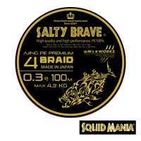 Шнур Squid Mania Salty Brave PE X4 100m orange #0.2 7.3lb 0.074mm 3.3kg