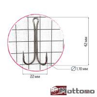 Крючки двойные Mottomo ZX-02L #1 10шт