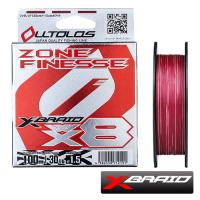 Шнур X-Braid Olltolos WX8 Zone Finesse red/white 100m #1 22lb 0.165mm 10kg