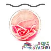 Мягкие приманки Nyashki.Club Червь Лапша Доширак 90 белый/розовый 12шт