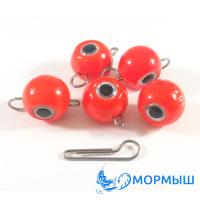 Груз Мормыш Чебурашка разборная красная 52gr 5шт