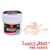 Мягкие приманки Lucky John Maggot White 12 mm 30шт