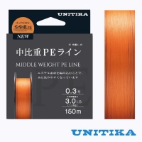 Шнур Unitika Middle Weight PE Line 150m orange #0.2 2lb 0.074mm 0.9kg