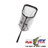 Подсачек Relax M складной телескопический с прорезиненной сеткой маленький 60х50cm