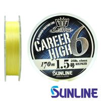 Шнур Sunline SM Career High PE X6 170m yellow #1 16lb 0.165mm 7.5kg