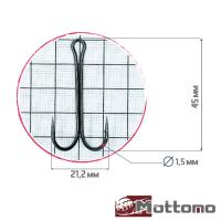 Крючки двойные Mottomo ZX-02L #3/0 10шт