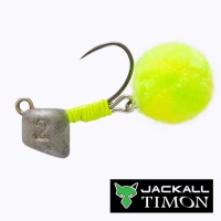 Джиг-головка с подвесом Jackall Timon Egg Pompon 1gr Kiiro