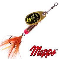 Блесна вертушка Mepps Comet Black Fury Mouche 00 OR 1.5gr Золото