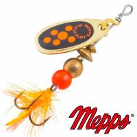 Блесна вертушка Mepps Comet Black Fury Mouche 0 OR 2.5gr Золото