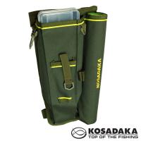 Сумка Kosadaka M10 набедренная со стаканом для спиннинга и коробкой зеленая