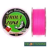 Шнур Trout Zone 4X Teflon PE Line Hybride 150m pink #0.22 3.5lb 0.079mm 1.5kg
