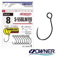 Крючки одинарные Owner S-55BLM Barbless 10 10шт