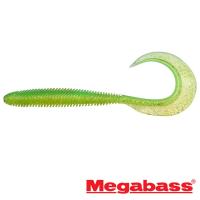Мягкие приманки Megabass Kemuri Curly 4.5 lime chart/gold flake 7шт