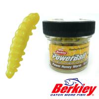 Мягкие приманки Berkley Power Garlic Honey Worm 25 Hot Yellow