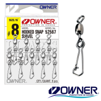 Вертлюжки с застежкой Owner 52567 Hooked Snap Swivel 72567 #08 9шт