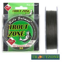 Шнур Trout Zone 4X Teflon PE Line Hybride 200m grey #0.8 10lb 0.148mm 4.5kg