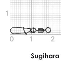 Застежка с вертлюгом Sugihara  Brazed Snap Standart Rolling Swivel #0 11kg 8шт
