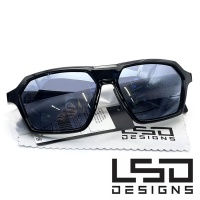 Очки LSD Blue Hunt Piano Black with Blue Logo Light Smoke Silver Mirror