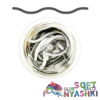 Мягкие приманки Nyashki.Club Червь Лапша Доширак 90 белый/черный 12шт