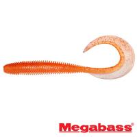 Мягкие приманки Megabass Kemuri Curly 4.5 clear orange/rainbow flake 7шт