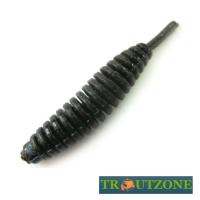 Мягкие приманки Trout Zone Ribber Pupa 2.3 Black 6шт