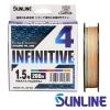Шнур Sunline Infinitive PE X4 200m multicolor #1 18lb 0.165mm 8.2kg