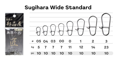 Застежка Sugihara Wide Snap Standart #1 12kg 10шт