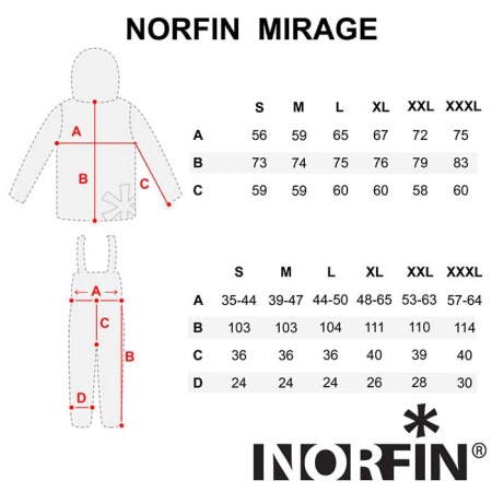 Костюм демисезонный Norfin Mirage XL