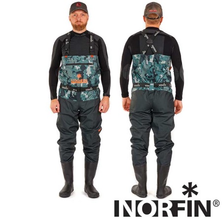 Вейдерсы Norfin Pilot Bootfoot Camo с сапогами XL 44
