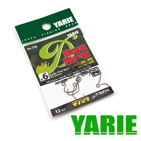 Крючки одинарные Yarie 738 Dirk Hook #6 12шт