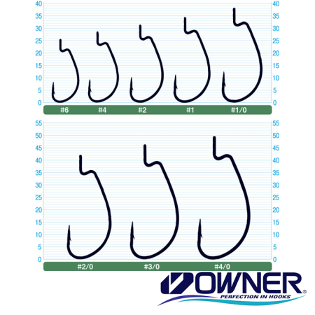 Крючки офсетные Owner 5109 J-Light Worm Hook Black Chrome 1/0 6шт
