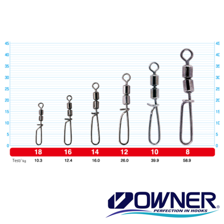 Вертлюжки с застежкой Owner 52459 Sinker Hook W Crane 72459 #14 8шт