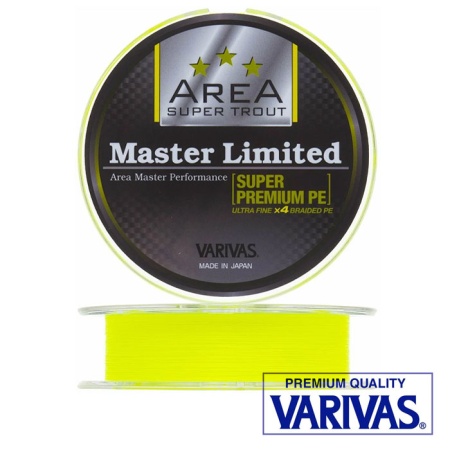 Шнур Varivas Area Super Trout Master Limited Super Premium PE X4 75m neo yellow #0.15 4.5lb 0.065mm 2kg