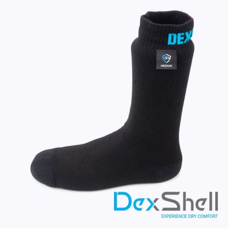 Водонепроницаемые носки DexShell Ultra Thin Crew черный/голубой L(43-46)