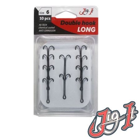 Крючки двойные Jig It Long Double Hooks #1 10шт