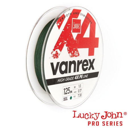 Шнур Lucky John Vanrex X4 Braid 125m Moss Green 0.20mm 9.1kg