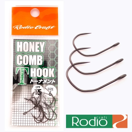 Крючки одинарные Rodio Craft Honey Comb T Hook Tournament #6 15шт