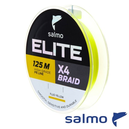 Шнур Salmo Elite X4 Braid Fluo Yellow 125m #0.2 0.08mm 2.5kg