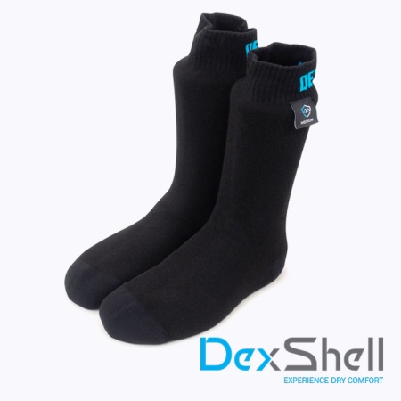 Водонепроницаемые носки DexShell Ultra Thin Crew черный/голубой L(43-46)